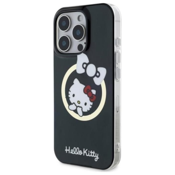 Coque pour iPhone 16 Pro Max - Hello Kitty Hardcase IML Fun Bow MagSafe (HKHMP16XHFFLBK) - Noir svart