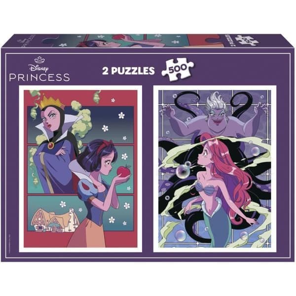 Pussel - EDUCA - Disneys Skurkar och Prinsessor - 2x500 bitar