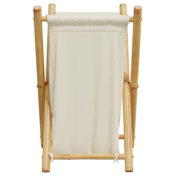 Tvättkorg - vidaXL - Bambu - Krämvit - Modern design - Fällbar Vit grädde