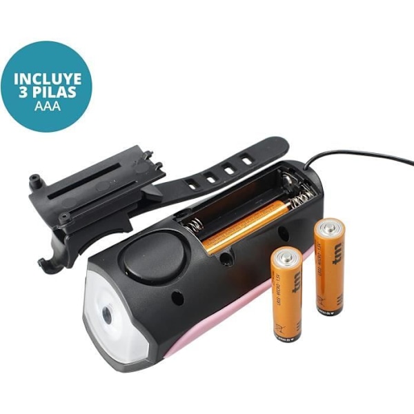 TM Electron LED cykellykta - Rosa - Ksonore 140 dB - Att se - Vuxen Svart ros