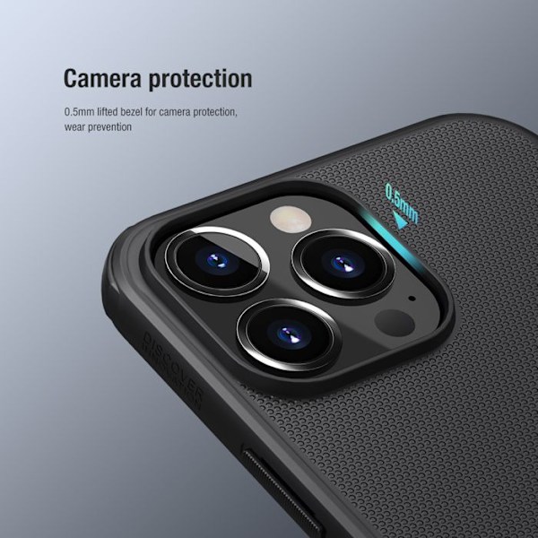 Skydd för iPhone 13 Pro - Nillkin Super Frosted Shield Pro Magnetisk - Svart svart