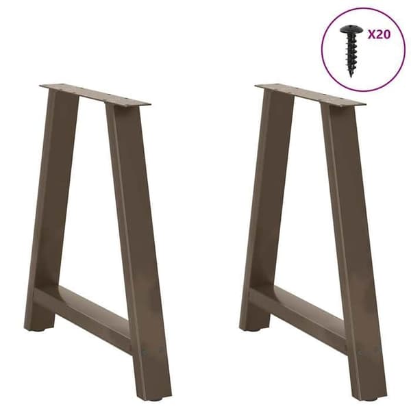vidaXL Matbordsben i A-form, 2 stycken, 70 x (72-73) cm, stål 4012855