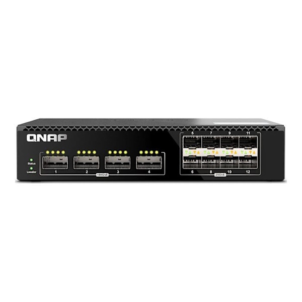 Bytare switch hanterbar via web - QNAP - QSW-M7308R-4X - 4 portar QSFP28 100 Gbps - 8 portar SFP28 25 Gbps - 12 portar