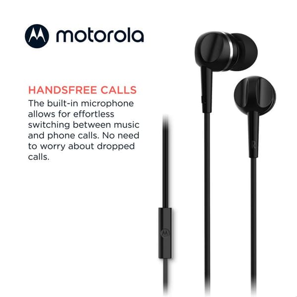 Motorola Trådade Hörlurar 105 Svart