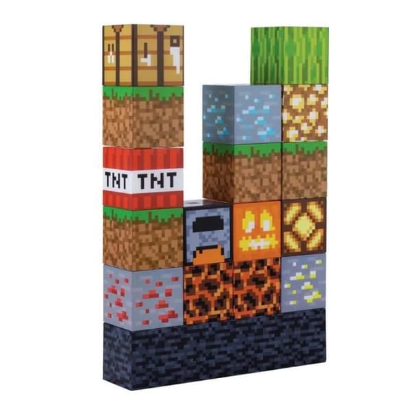 MINECRAFT - Byggblock - Lampa mångfärgad