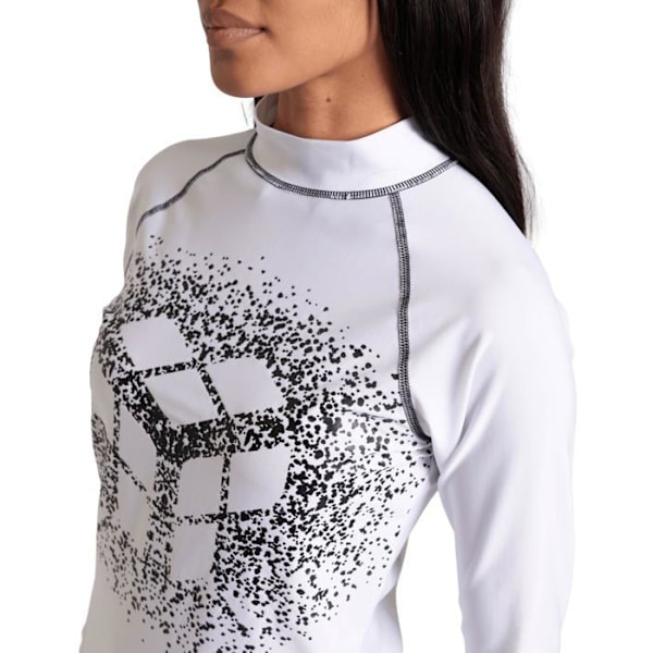 Arena - 006289 - Femme Kvinno Rash Vest L/S Grafisk Topp, Vit-Svart, M EU