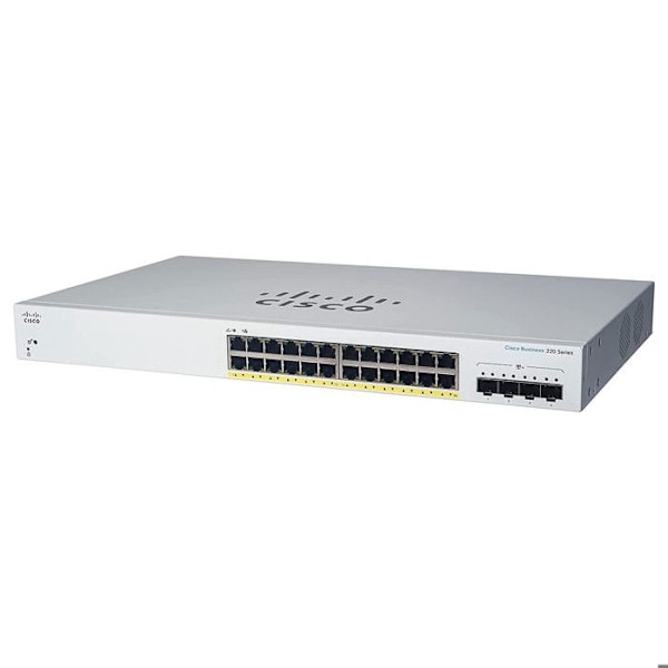 Switch - Cisco - CBS220-24FP-4G-EU - 24 portar GE - PoE+ 382W - 4x1G SFP