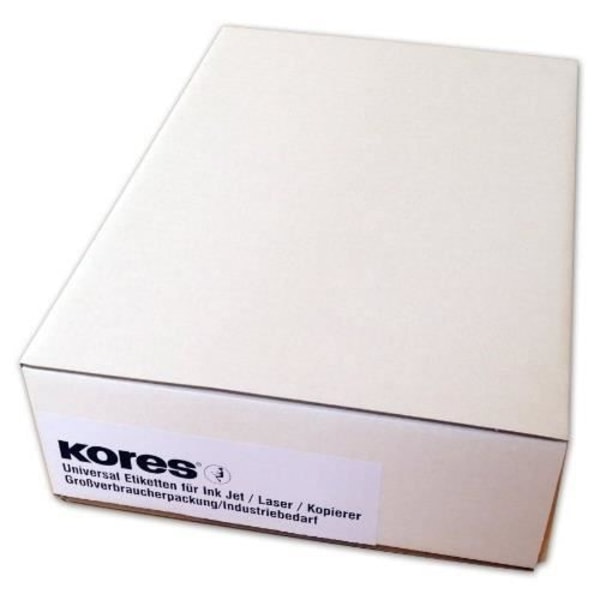 KORES UNIVERSELLA ETIKETTER 70 MM X 37 MM - 500 ARK-VIT E7037.50