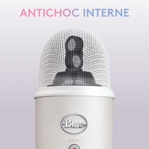 Logitech Blue Yeti Microphone USB Gaming Microphone för Premium Streaming, Podcast, Studio med exklusiva Streamlabs-teman - Vit