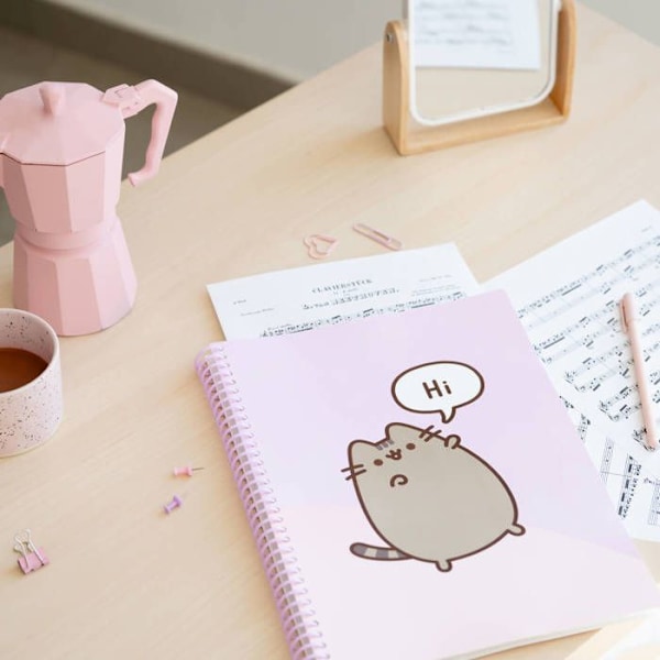 A4 mapp - Pusheen - 30 fackor - Elastisk - Söt design - Hållbara material