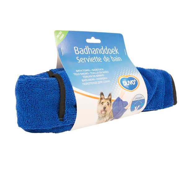 Mikrofiberhandduk för hund Duvoplus blå