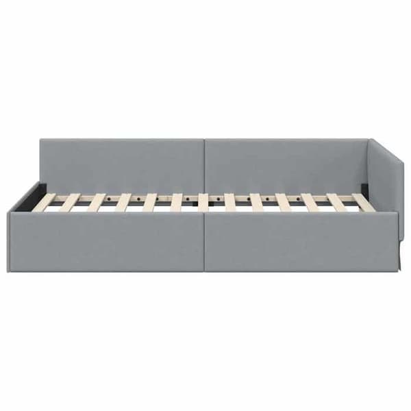 vidaXL Hörnsängram Ljusgrå 80 cm x 200 cm tyg 42016027 ljusgrått