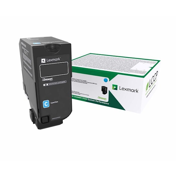 Cyan tonerkassett för Lexmark CS727de, CS728de, CX727de - LEXMARK - 75B20C0 - Laser - 10000 sidor