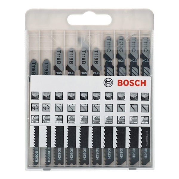 Set med 10 Bosch sticksågsblad för trä - märket BOSCH