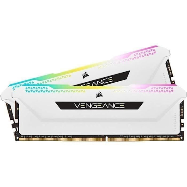 RAM-minne - CORSAIR - Vengeance RGB Pro DDR4 - 16GB 2x8GB DIMM - 3600 MHz - 1,35V - Vit (CMH16GX4M2D3600C)