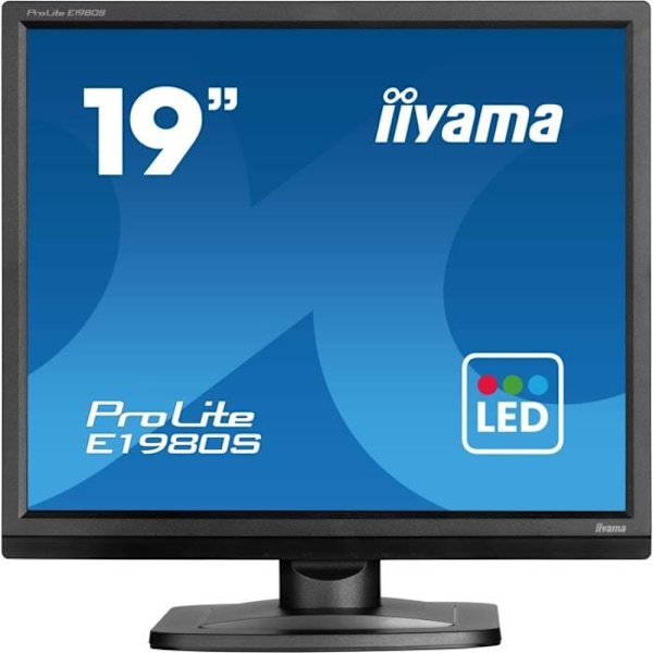 iiyama ProLite E1980S-B1 Monitor PC 19" 1280x1024 LED VGA HDMI DisplayPort Svart