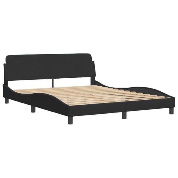 vidaXL Sängram Dover svart 160x200 cm sammet 373214