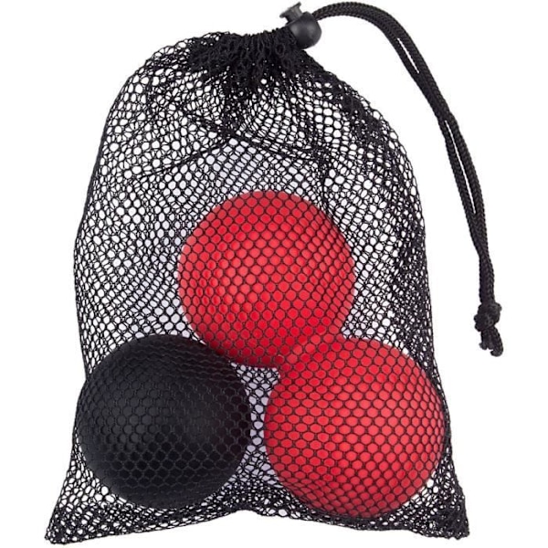 AVENTO Lacrosse massagebollset - Svart och rosa - 100% silikongel - Diameter 6,2 cm svart och rosa