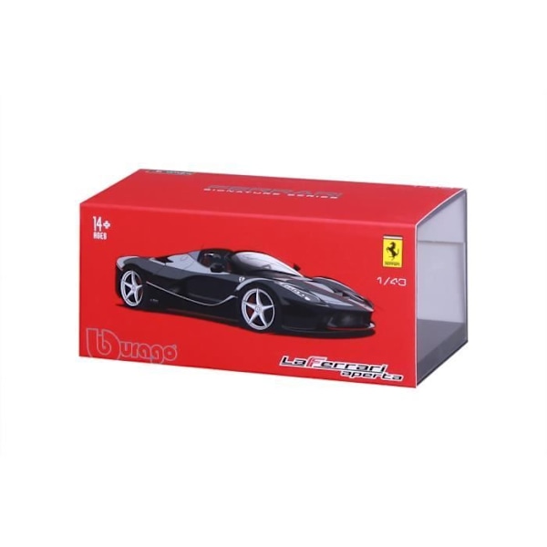 Ferrari Signature Aperta Black metallbil i skala 1/43 - BBURAGO - För pojkar från 3 år och uppåt