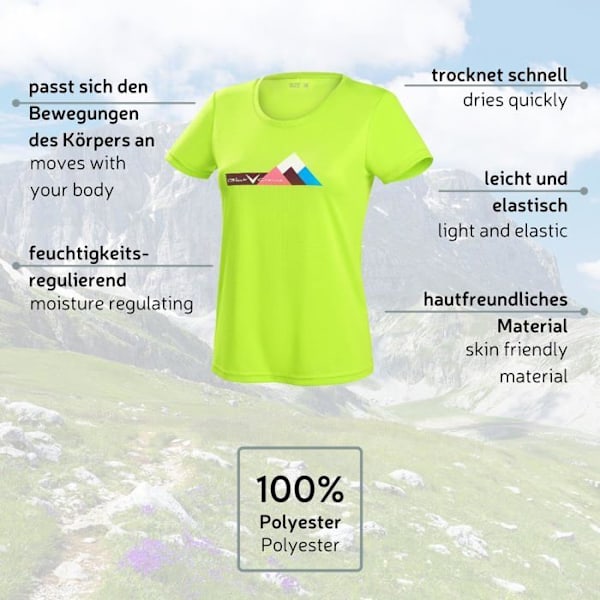 T-shirt Svart spricka - BCR281723-Y1-40 - Dam T-shirt Funktion Funktion T-shirt för Kvinna Kvinna Gul 40