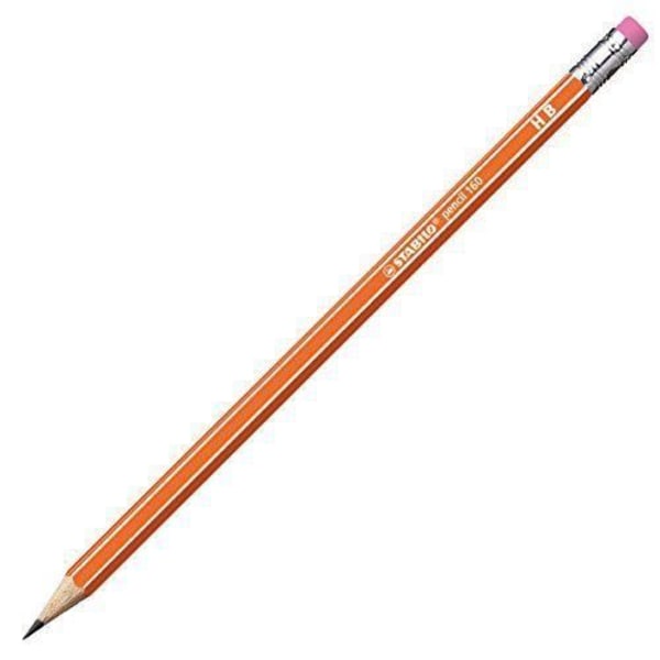 STABILO penna 160 - Set med 12 HB grafitpennor med suddspets - Orange