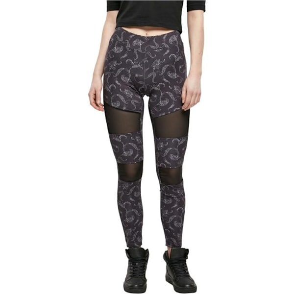 Leggings med tryck för kvinnor Urban Classics Tech Mesh AOP svart XS