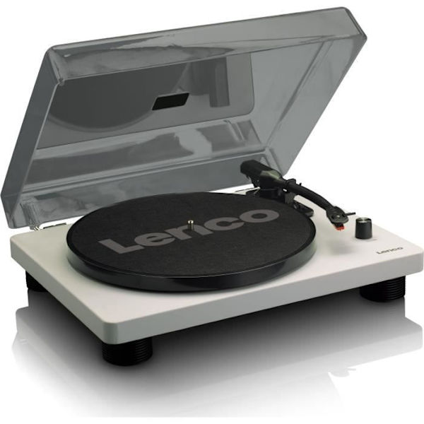 Skivspelare - LENCO - LS-50GY - Integrerade högtalare, USB, 33/45/78 RPM, Grå Grå och svart