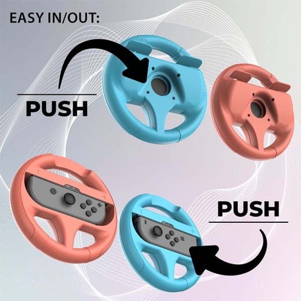 Paket med 2 rattar för Joy-Con - SUBSONIC - Switch 2 - Switch OLED - Switch Rosa och turkos