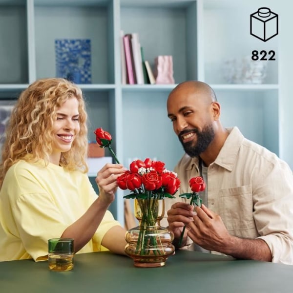 LEGO® 10328 Ikoner Buketten rosor, konstgjorda blommor att dekorera, Alla hjärtans dag-present för vuxna