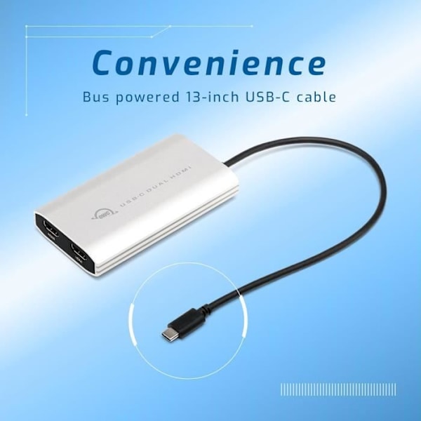 OWC USB-C till dubbel HDMI 4K med DisplayLink skärmadapter