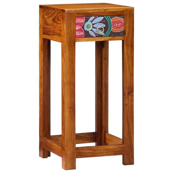 Sidobord - Telefonstöd - Massivt akaciaträ - 35x35x75 cm - Chic elegans Brun
