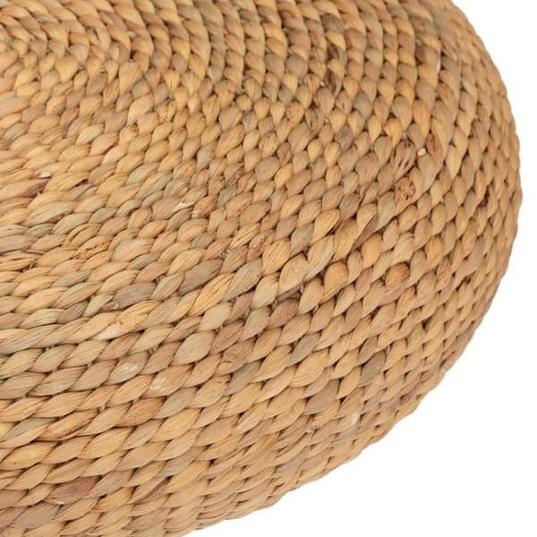 Puff "Wond" vattenhyacint flätad - Atmosphera Inredningsskapare Linne Beige