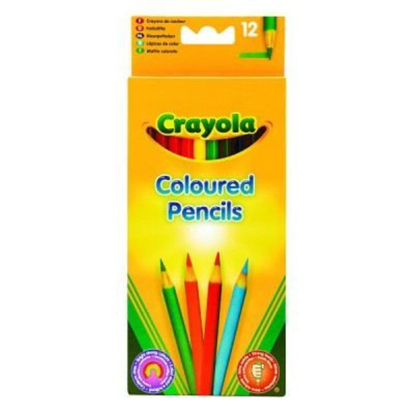 Crayola - 12 färgpennor - Färgläggning Gul och mångfärgad