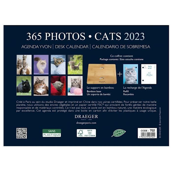 Ephemeris Box Diary Yvon Cats - 2023 - Draeger Paris