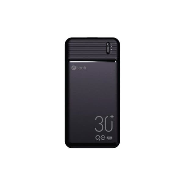Powerbank - C-TECH - PBPD-30 - 30000mAh - Snabbladdning - USB-C/USB-A/micro USB