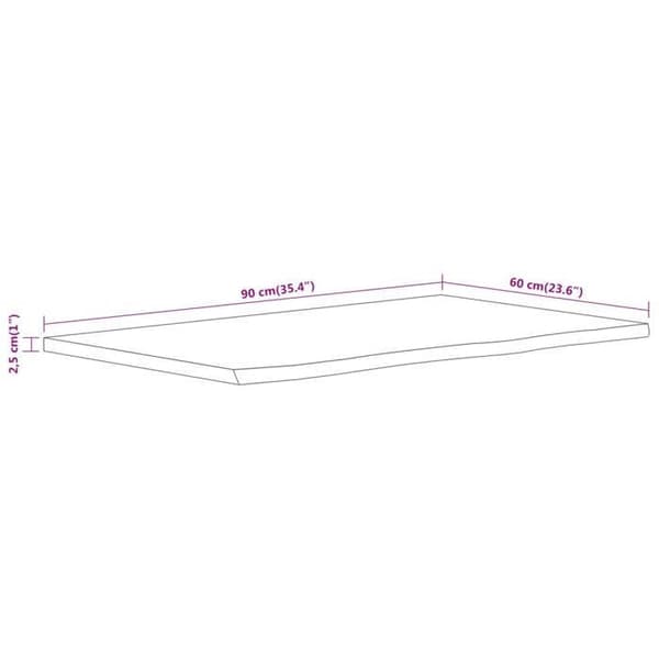 vidaXL Badrumskomponent 90x60x2,5 cm rektangulär akacia 370261