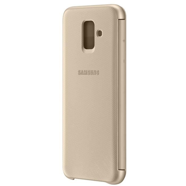Flip Wallet Fodral - Samsung - Galaxy A6 2018 - Guld - Smal design - Skyddsflik Guld