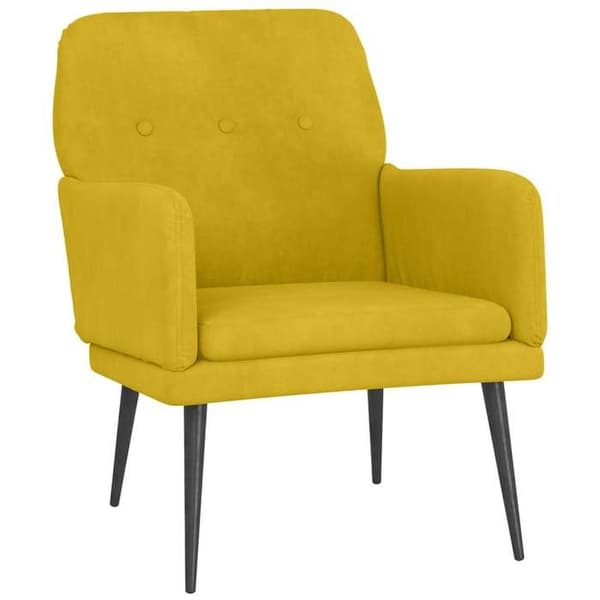 vidaXL Fåtölj Gul 62x79x79 cm Sammet 351410