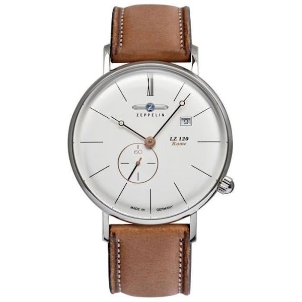 Damerklocka - Zeppelin - 7138-4 - Brunt Läder - Stålboett - Analog Visning Silver, brun, vit
