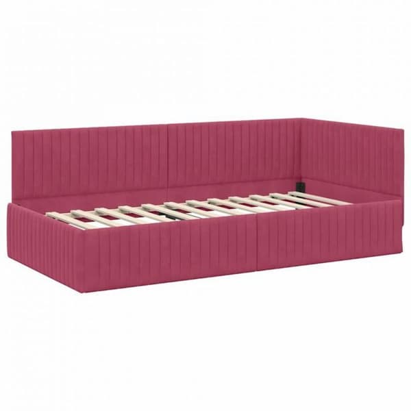 Vidaxl Sängram Vinkel Bordeaux 100 cm x 200 cm Sammet