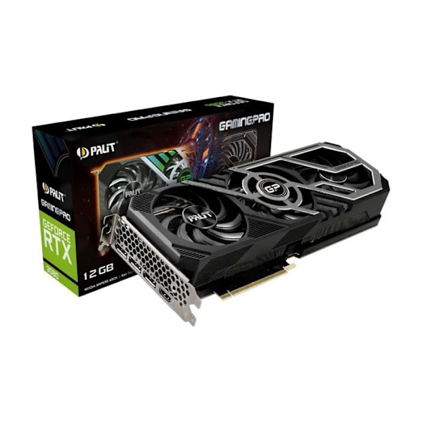Palit GeForce RTX 3080 GamingPro 12GB GDDR6X grafikkort (NED3080019KB-132AA) Svart