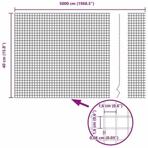 vidaXL Grå svetsad stängsel 42005234