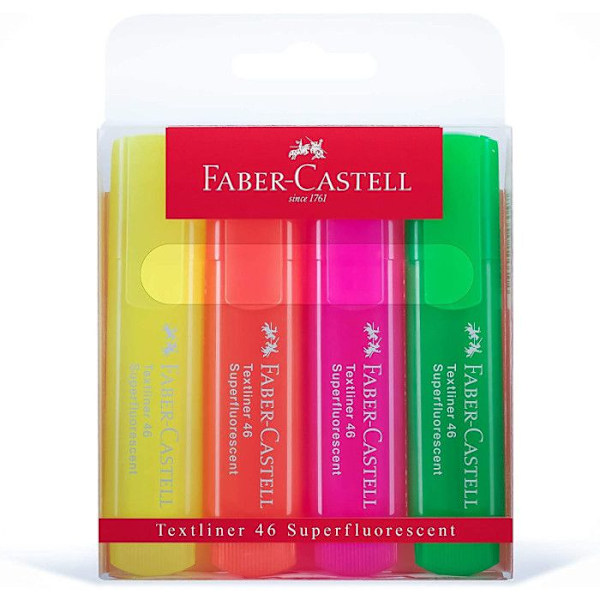 FABER-CASTELL Case 4 Textliner Highlighters 1546 Flerfärgad