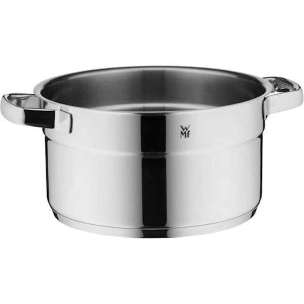 Faitout WMF Compact Cuisine hög 24 cm med glaslock, faitout 5,6 l, polerat Cromargan rostfritt stål Rostfritt stål