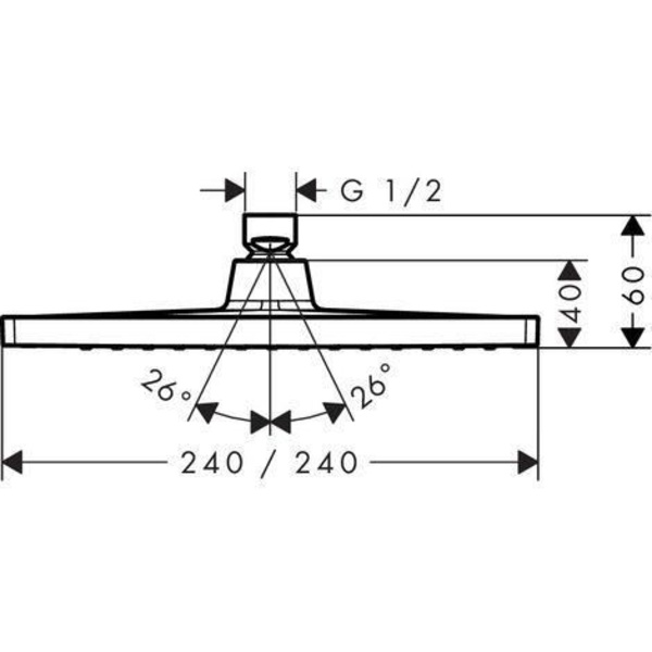Takdusch - Hansgrohe - Crometta E - 240 x 240 mm - 1 stråle - Krom Krom