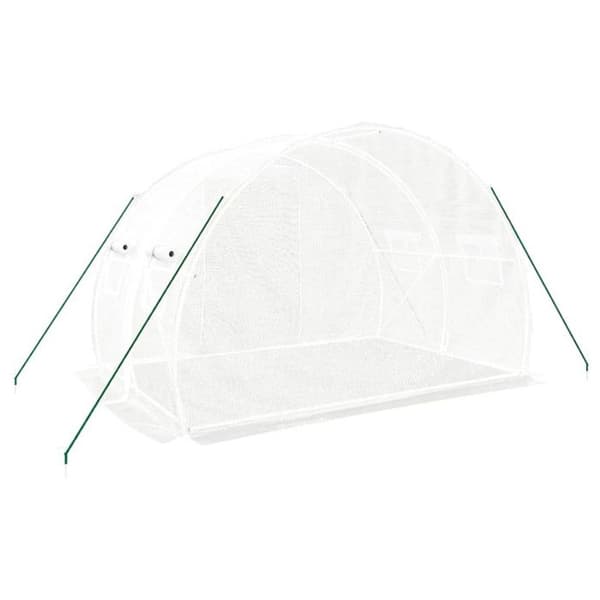 vidaXL Växthus med stålstomme Vit 6 m² 3x2x2 m 364079
