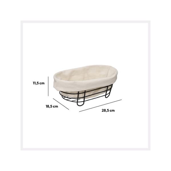 Korg i stål 28cm beige/svart Svartvitt