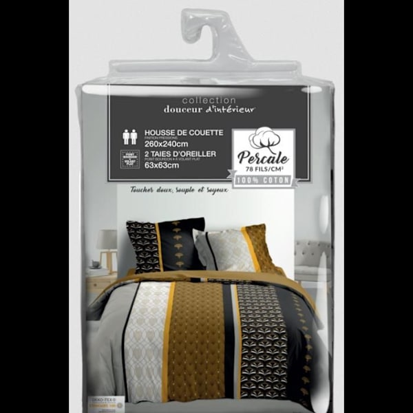 Sängkläder - Smarty - 260x240 cm - 100% bomull - 3 delar - Multifärgad Flerfärgad