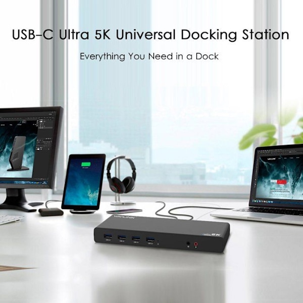 Dockningsstation - portreplikator - Wavlink-stöd - WL-UG69DK1-EU