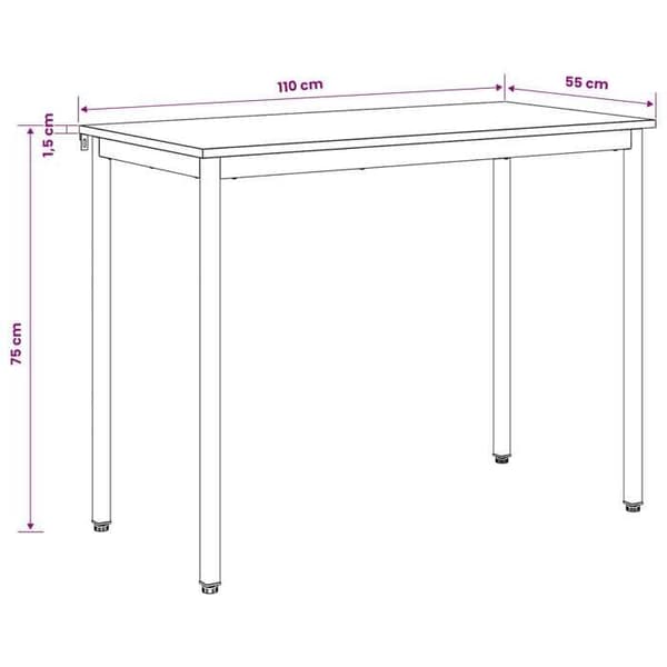 vidaXL Matbord / Middagsbord 110 x 55 x 75 cm 892632